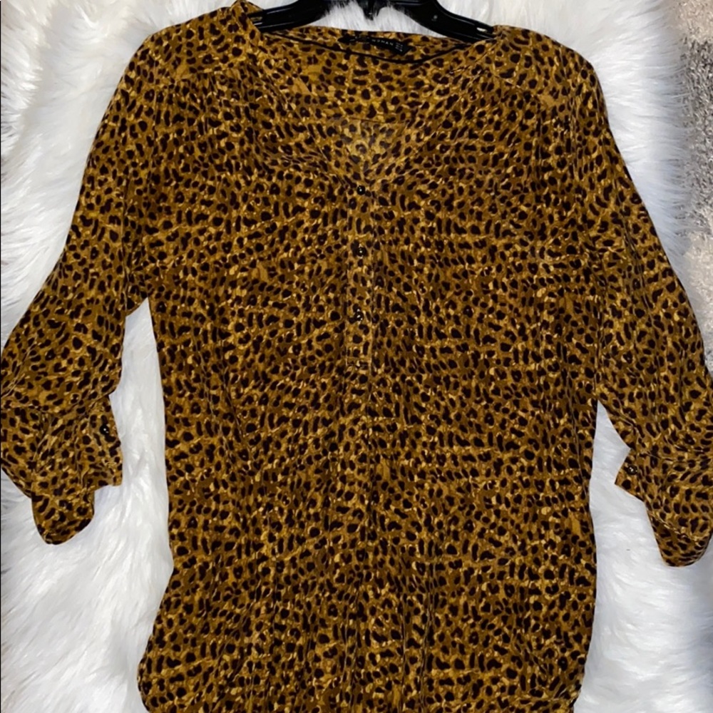 Zara Animal Print Silk Tunic